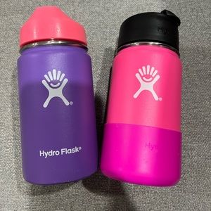 Kids hydro flask in pink and purple